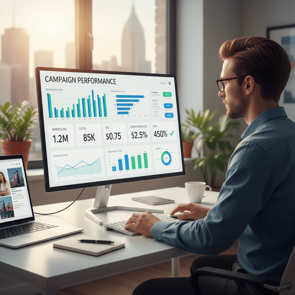 Paid advertising campaign management and analytics