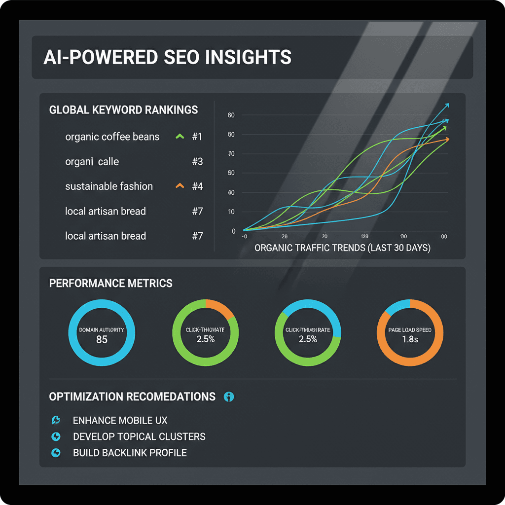 SEO strategy and search rankings analysis